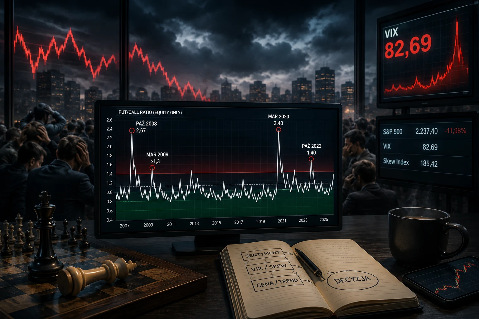 Wskaźnik Put/Call Ratio (PCR) dla opcji sprzedaży. Jak wykorzystać skrajny pesymizm jako sygnał kupna na giełdzie?